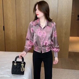 高级感时尚衬衫女士洋气上衣2024春季新款收腰显瘦小个子长袖衬衣