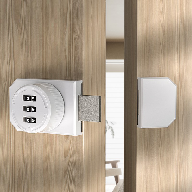 新款抽屉密码锁免打孔卧室门锁防盗门锁扣柜子柜门锁文件柜移门锁