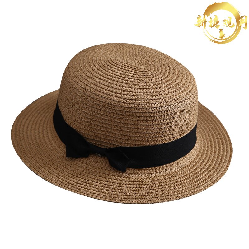 时尚巴拿马平顶平檐草帽礼帽男女士夏天出游百搭遮阳帽子太阳帽潮,居家日用,挡雨帽,淘宝优惠券,粉丝福利购,淘宝优惠卷