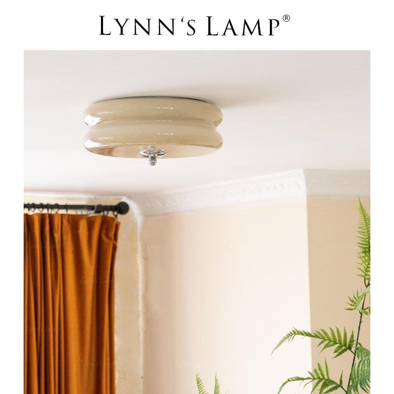 Lynns立意 北欧简约吸顶灯 中古玻璃法式卧室过道书房阳台过道灯