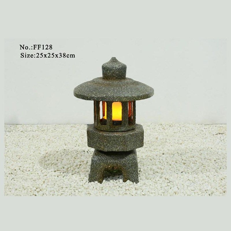 仿古宫灯石灯笼玻璃钢装饰落地别墅花园宫灯摆件中式软装配件造景