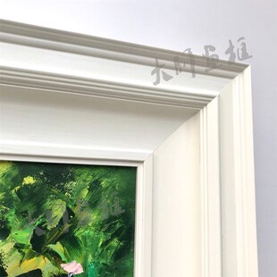 实木复古欧式白色油画外框定做大尺寸装裱镜子框相框水彩挂墙展览