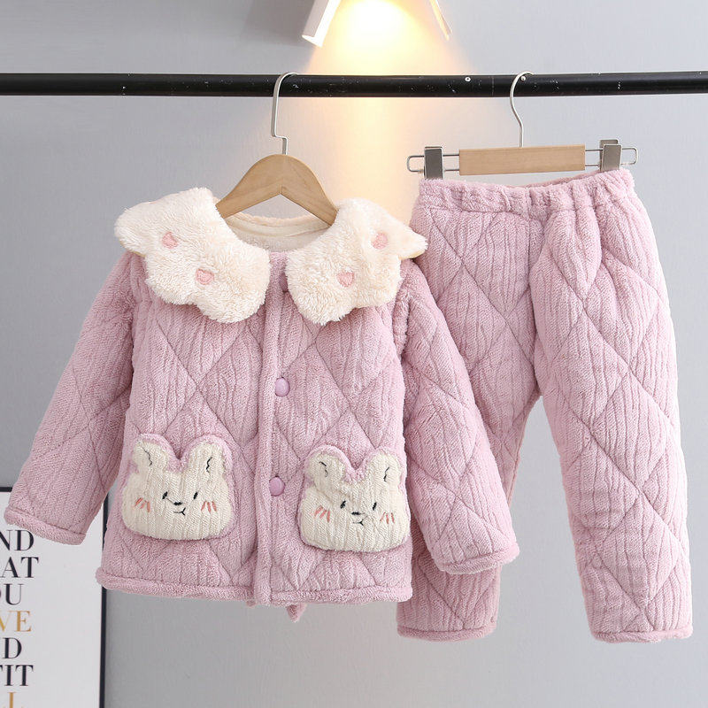 冬季女童睡衣三层加厚夹棉法兰绒公主风家居服女孩中大童发热衣裤,童装/婴儿装/亲子装,家居服套装,淘宝优惠券,粉丝福利购,淘宝优惠卷