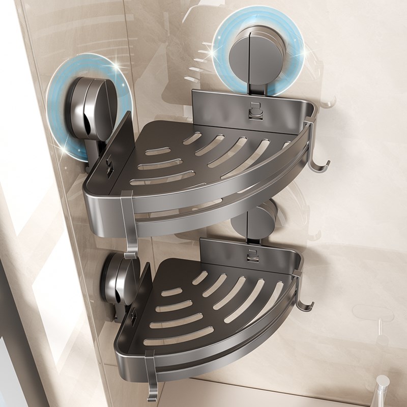 卫生间吸盘三角置物架浴室转角洗漱台洗手间墙上壁挂厕所收纳架子