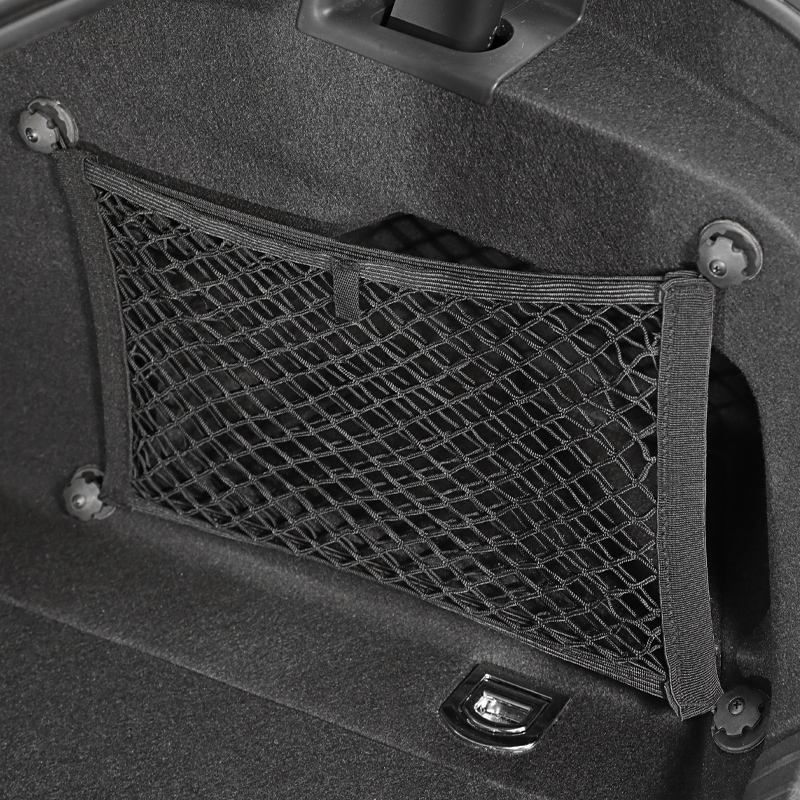 车载储物网兜车内用品后备箱侧边网收纳神器汽车灭火器固定架通用