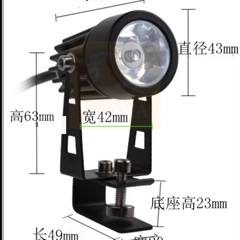 led室外防水七彩小射灯瓦楞灯1w3w插地灯红绿蓝户外广告灯12v24v