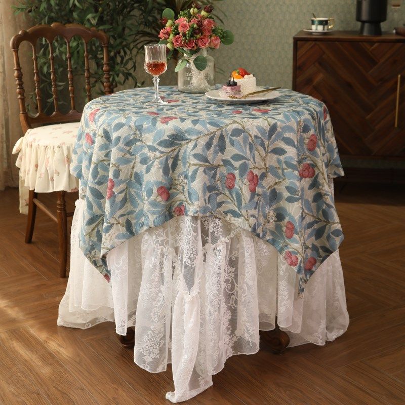 氛围感蕾丝餐桌布法式浪漫田园小清新方圆桌茶几台布盖巾北欧定制,居家布艺,桌布,淘宝优惠券,粉丝福利购,淘宝优惠卷