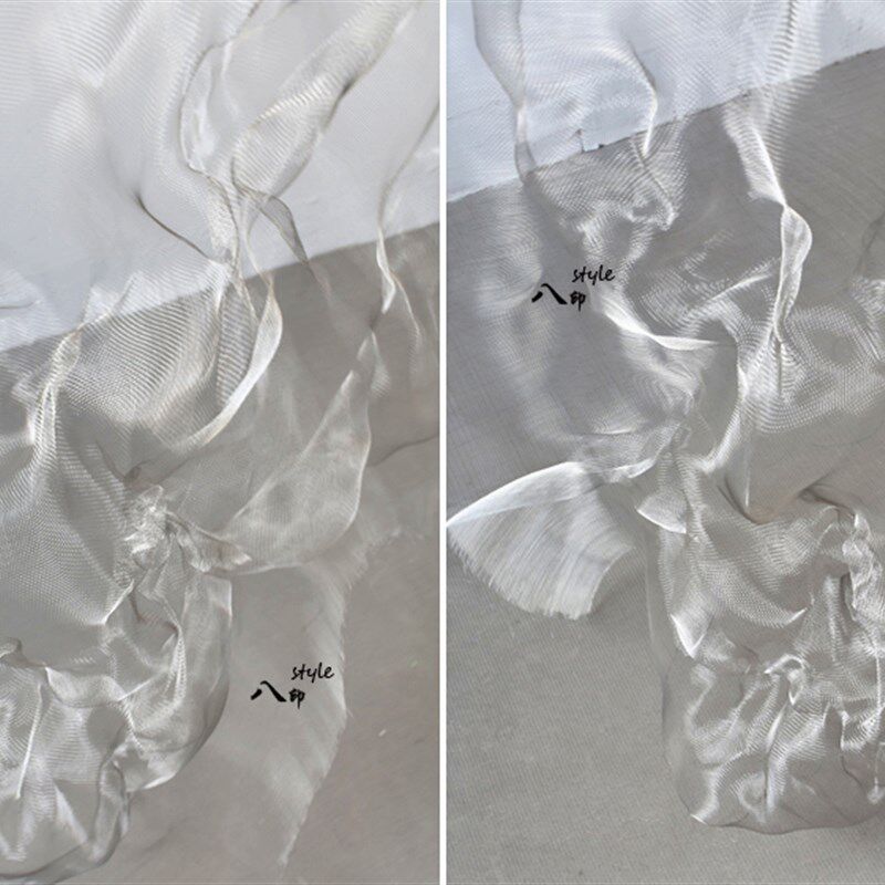 白灰可塑性钢丝网金属云雾网褶皱造型硬网纱布料婚庆材料背景面料