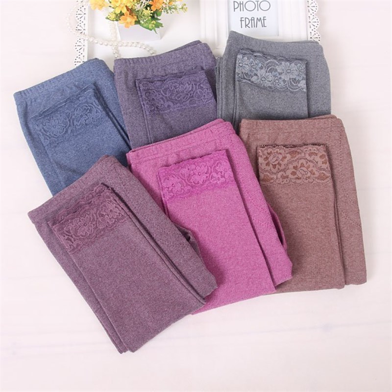 女士FTY棉单件秋裤保暖裤带护膝加厚加大加肥打底裤贴身线裤衬裤