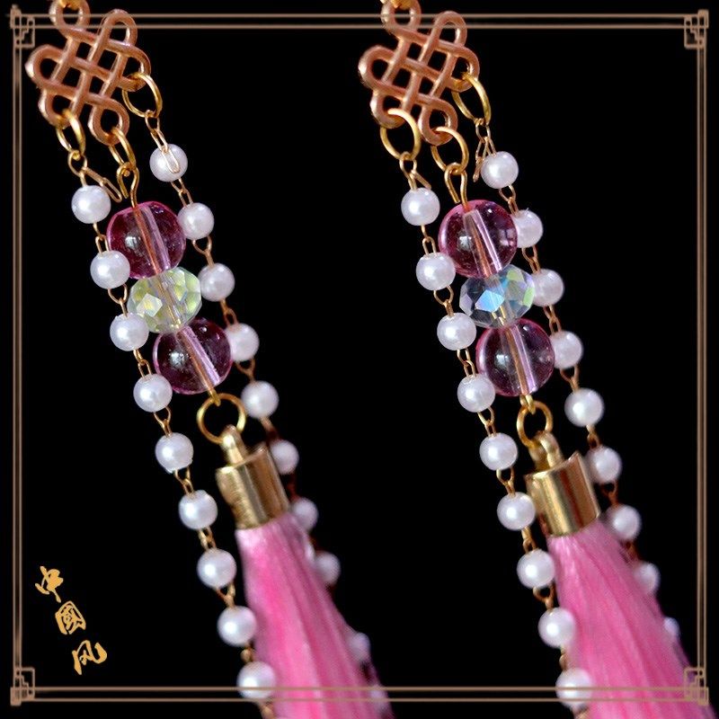 女宝宝发钗簪子古风儿童汉服头饰中国风女童流苏穗子U型钗发簪