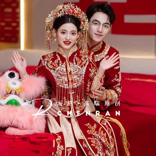 新娘婚礼秀禾服2025新款 婚服情侣显瘦嫁衣小个子 结婚敬酒礼服中式