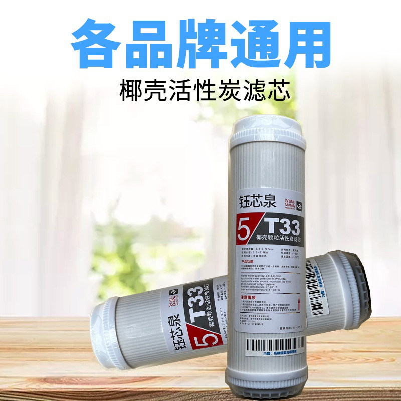 家用净水器10寸UDF椰壳T33活性碳滤芯 第二级五级滤芯 行业通用