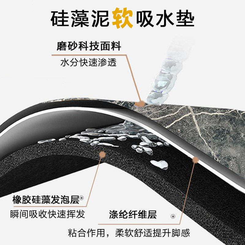 厨房专用地垫硅藻泥吸水防滑脚垫家用卡通地毯卫生间厕所门口垫子