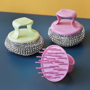 钢丝球清洁球家用厨房大号带手柄不锈钢不生锈不掉渣洗碗刷锅神器