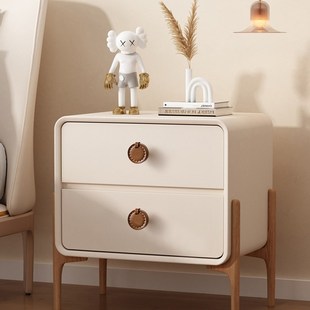 中古风柜门拉手抽屉衣柜皮质门把手柜子高级感圆形单孔皮革小拉手