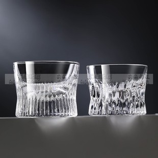 创意个性 冰球威士忌杯古典家用透明玻璃洋酒杯收腰烈酒品鉴杯子小