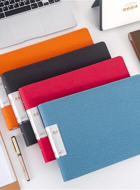 皮质横版A4-20孔活页夹横式文件夹横向款高清资料册A4资料收纳本