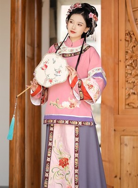 复古中式婚礼喜娘服古装女秀禾少奶奶绣花公主小姐常服明国风两件