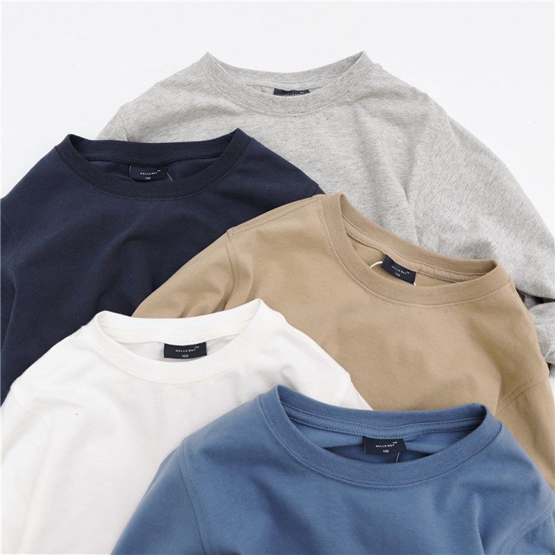 儿童长袖T恤男童女童纯棉圆领白色打底衫2023春装中大童春秋基础T,童装/婴儿装/亲子装,T恤,淘宝优惠券,粉丝福利购,淘宝优惠卷