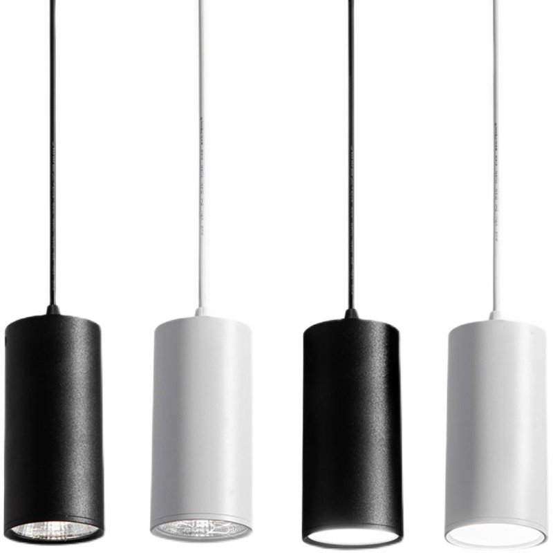 led圆柱形吊线筒灯餐厅免开孔吸顶明装射灯办公室商场天花工程