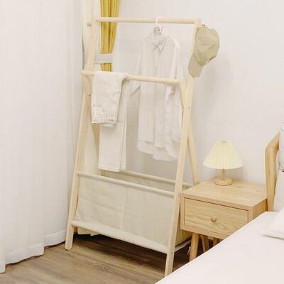 床边放衣间净服脏衣架落地QRM卧室次衣收纳隔夜衣帽房实木挂衣架