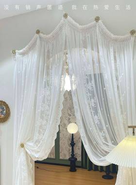 穹顶帘窗客卧厅室飘窗门帘48259门洞蕾丝衣帽间式纱帘窗纱壁钩