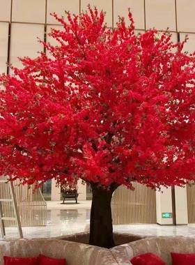 供应喜庆节日祈福树酒店园商业26453街装许饰红色仿公真桃树新花