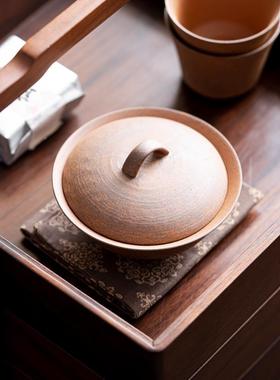 泡九匠风碗纯手工粗陶盖碗UKJ老岩泥二才单个茶家用陶瓷功茶具茶