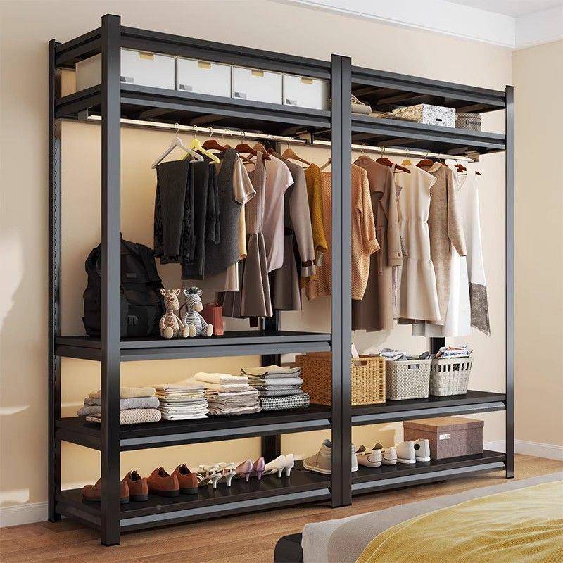 衣货架防衣柜尘帘开放式衣帽间见描述卧室简易角钢家用落地多层置