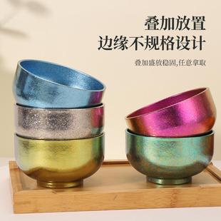 高档AXE钛纯碗饭双层隔热冰花吃碗家用大号加厚钛碗高端餐厅饭餐