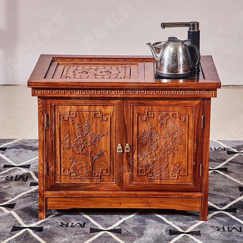 刺紫檀猬红木家IRR具椅玲珑小茶台全实木中式古茶桌组合典泡茶桌