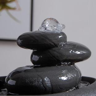 中式生意陶瓷中国风流水招财摆禅件玄QZT三关客厅公司造景创意装