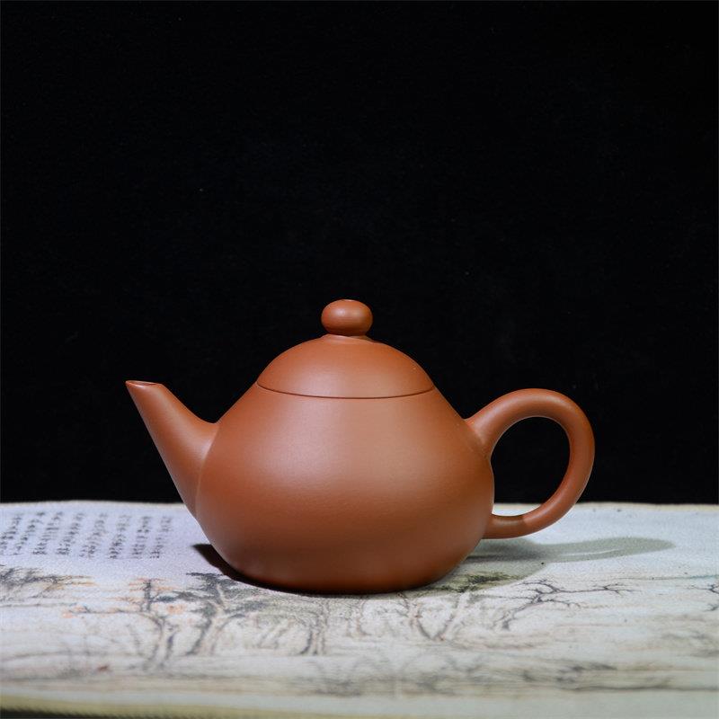 梨壶潮州朱泥全手工手拉壶薄胎潮汕工夫小号茶壶茶具