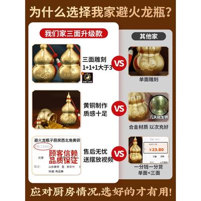 避火龙瓶厨房西北五色角土铜壁火瓶在I664正北东鸱吻黄葫芦摆件子