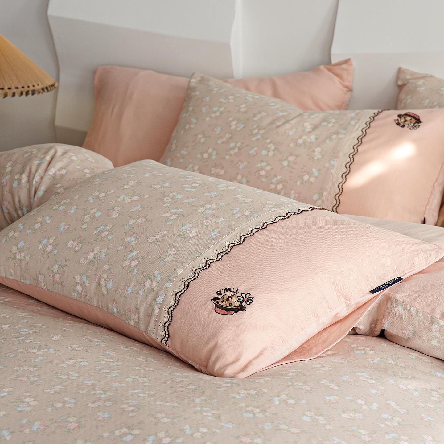 TenieWee2TW250623nie小碎花双层纱全棉枕e套一装205新款夏季单对