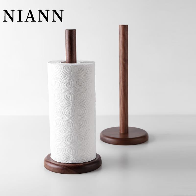黑桃木实木客厅厨房餐桌纸巾NIANN架子生 榉家用卷筒卫纸架挂立式