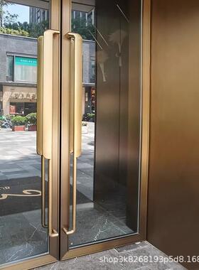 新中式豪酒华24854店璃门拉中手式仿古实木木门玻推拉门不锈钢把