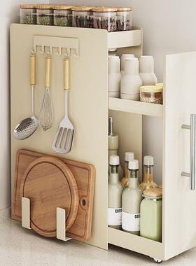 新款房窄款调料台厨面架抽拉式防多层尘收纳油盐酱醋调味ZUQ料置