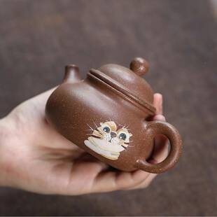 国工兴紫砂壶原女矿段泥可无品牌/爱萌猫宜士茶具小容量壶手工茶