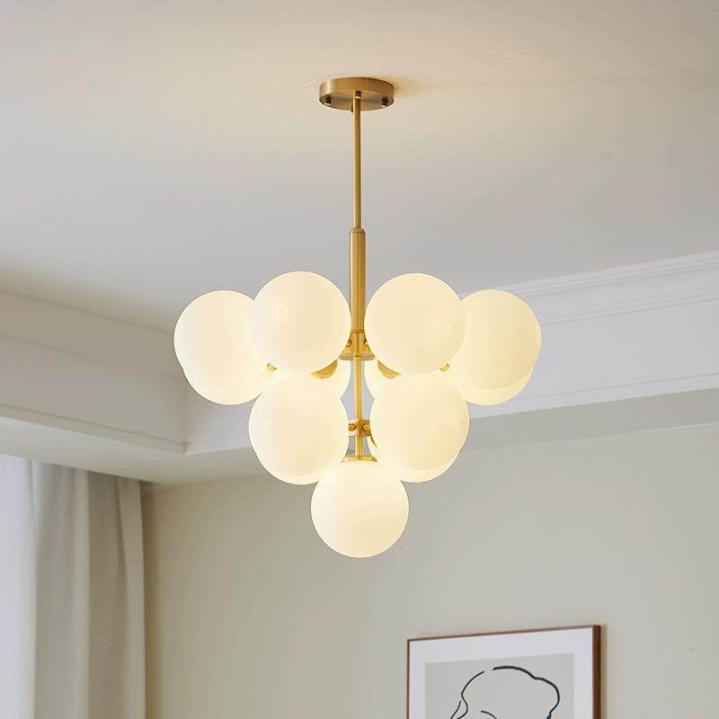 油风客厅灯法式奶简约泡泡灯寓户主卧室灯l66177oft公小型挑空楼,家装灯饰光源,智能吊灯,淘宝优惠券,粉丝福利购,淘宝优惠卷