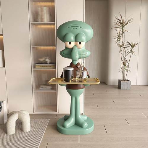 章鱼落地搬家乔迁装饰品开旁QOK业礼件托物摆盘电视柜沙发客厅边