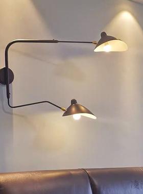 厅创意个性复古工28704业风壁灯客张牙舞爪长钓杆摇鱼臂摆卧室床