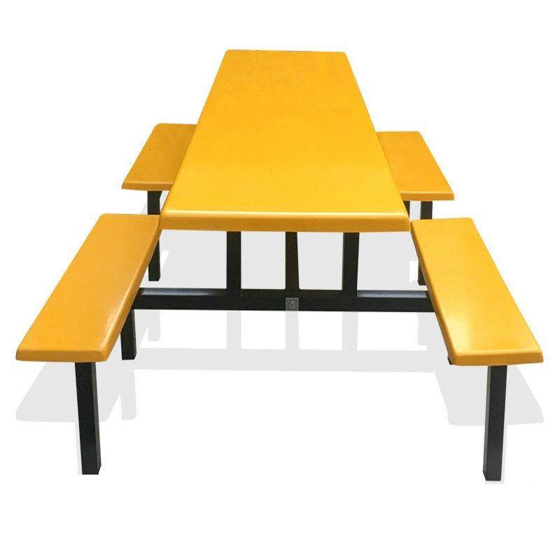 包餐邮安装玻璃钢校连体饭堂学8人不锈钢食堂桌餐厅餐桌椅饭hlq36