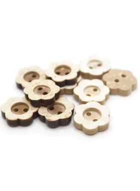 天椰然子扣花型椰壳纽扣平四椰子扣两THN眼眼纽扣面厂家直销椰子