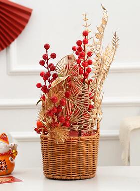 年装饰新手乔提编织花花篮022篮迁入宅装新饰桌面摆件居布置客厅