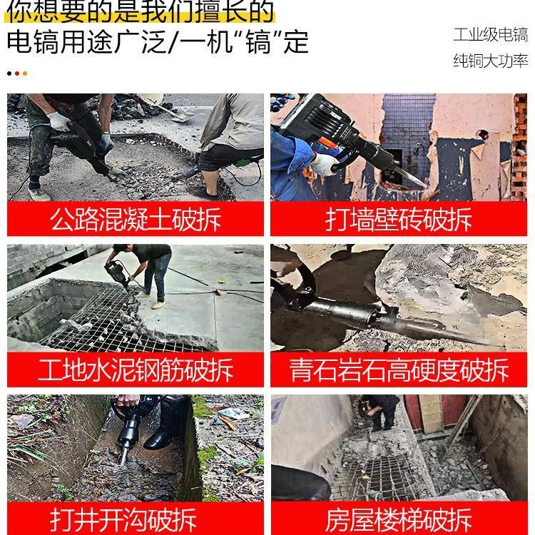 ZJ-FQL-H电拆镐大功率破石混凝土挖专沟挖树业除工业级工程用电镐
