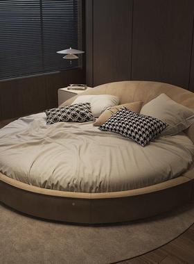 伽玛床大圆双人主卧式室布艺意52648现代简床约豪华别墅法式浪漫