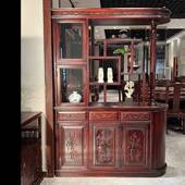 南厅美酸无品牌 枝关隔断柜客厅饭双面柜中风式 实木进门玄屏柜过