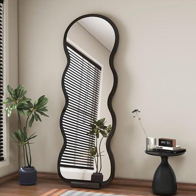 网红浪全身镜家用落地高镜级感生异形木质女穿衣镜卧BNI波室试衣