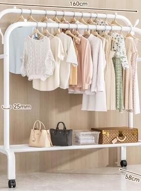 家用金属挂衣架阳台架简易晾衣衣服架落式46240收地纳置物衣帽子